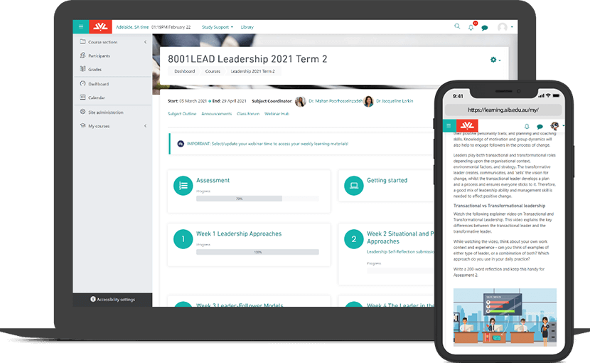 AIB Student Learning Portal screenshot